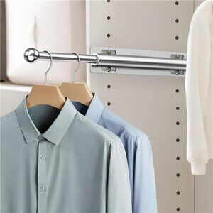 Closet valet rod pull out retractable clothing hanger rod organizer for clothes